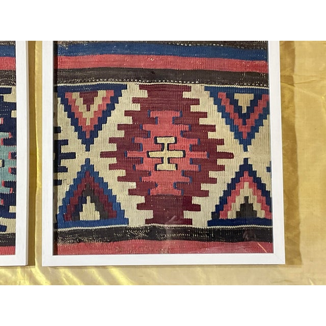 Pair of 19 Century Handwoven Antique Textile Wall Hanging For Sale - Image 4 of 12
