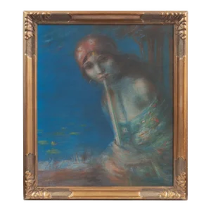 'Gypsy Flute Player' by Aage Christian Wiboltt, Royal Academy, New York World's Fair, Pasadena, Golden Gate International Expo, Romany