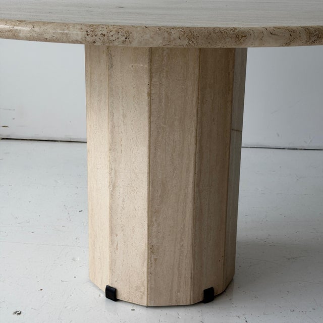 Stone International Vintage Travertine Circle Table by Stone International For Sale - Image 4 of 8