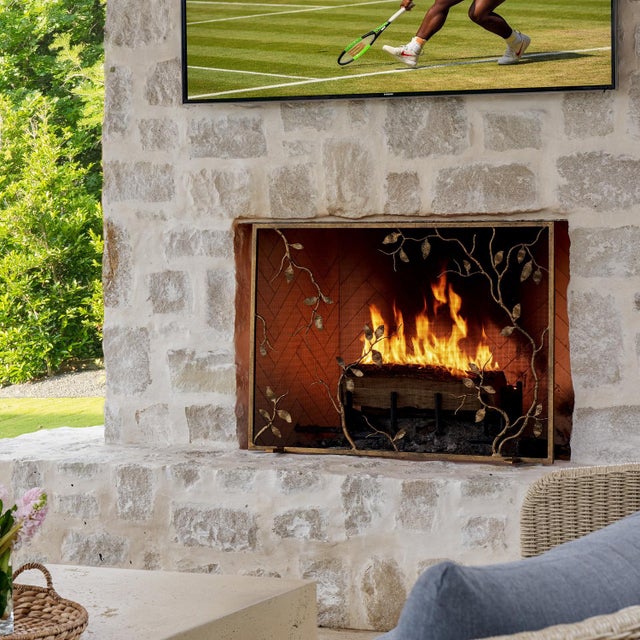 Modern Warm Black Lennox Fireplace Screen Glass For Sale - Image 3 of 12