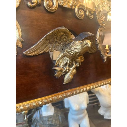 Glass Large Antique English Regency Elaborately Carved Giltwood Mirror, 1820 For Sale - Image 7 of 13