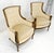 Pair of Beige Upholstery Neoclassical Empire Revival Carved Walnut Frames Chairs For Sale - Image 9 of 12