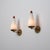Gold Large Italian Wall Sconces in Brass, Red Metal and Opaline Glass, 1950s, Set of 2 For Sale - Image 8 of 15