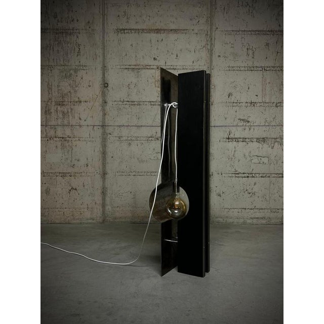 Oculus 3.0 Hand-Crafted Floor Lamp in Iron and Wood by D'Ark Atelier For Sale - Image 9 of 18