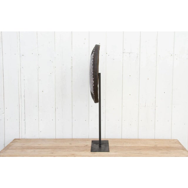 1960s African Black & White Beaded Shield on Stand For Sale - Image 5 of 10