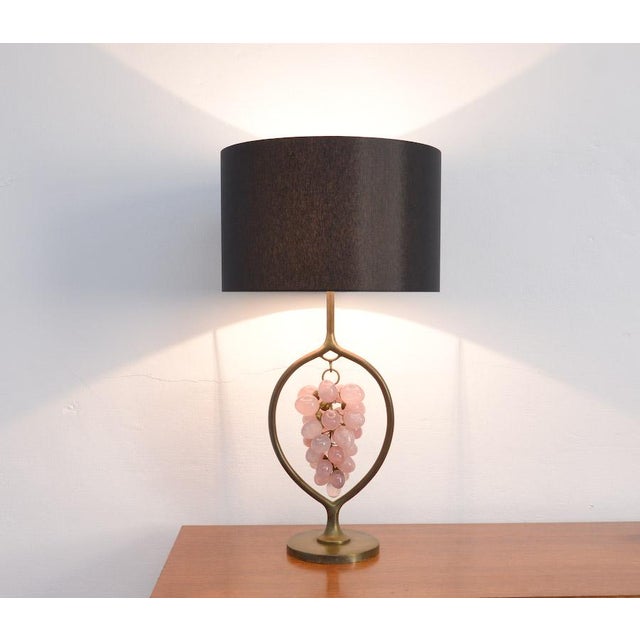 Vintage Brass and Quartz Table Lamp For Sale - Image 9 of 11