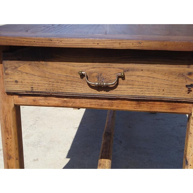 Wood Antique Farm Oak Table, 1800s For Sale - Image 7 of 18