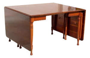 Vintage Pennsylvania House Drop-Leaf Dining Table With Extensions - Solid Mahogany Wood, Circa 1950s - W/Protective Cover