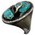 1960s 1960s Southwestern Sterling Silver Turquoise Size 10 Zuni Snake Ring by Effie Calavaza For Sale - Image 5 of 6