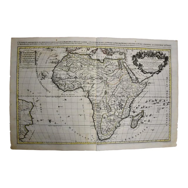 Africa: A Large 17th Century Hand-Colored Map by Sanson and Jaillot For Sale