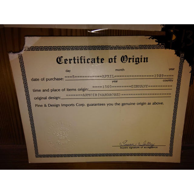 Rustic European 1860s German Antique Pine Armoire For Sale - Image 3 of 3