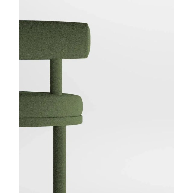 Contemporary Collector Moca Bar Chair in Boucle Green by Studio Rig For Sale - Image 3 of 5