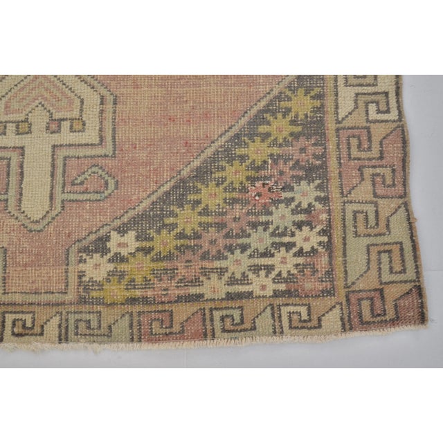 1960s Pink Pastel Color Antique Turkish Oushak Handmade Rug For Sale - Image 9 of 11