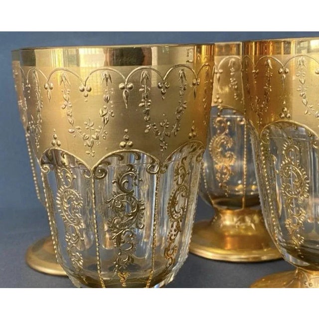 Bohemian Czech Gold Decorated Glasses from Moser, 19th Century, Set of 6 For Sale - Image 10 of 11