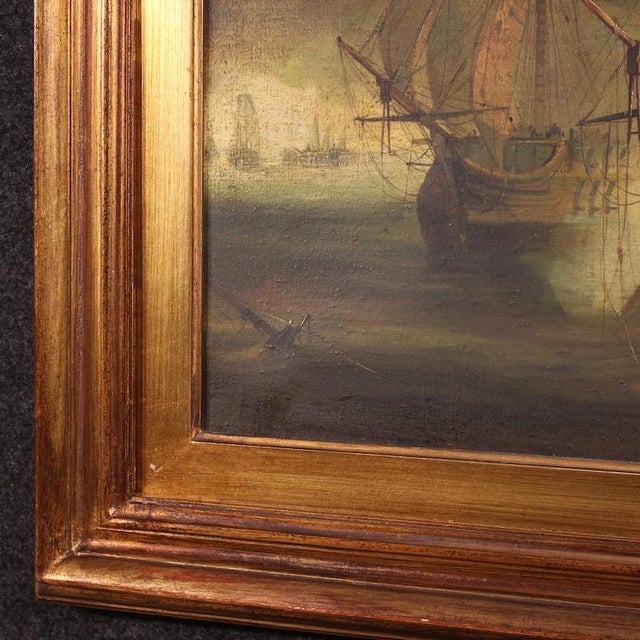 Auguste Mayer, Seascape Battle of Trafalgar, 1954, Oil on Canvas For Sale - Image 10 of 15