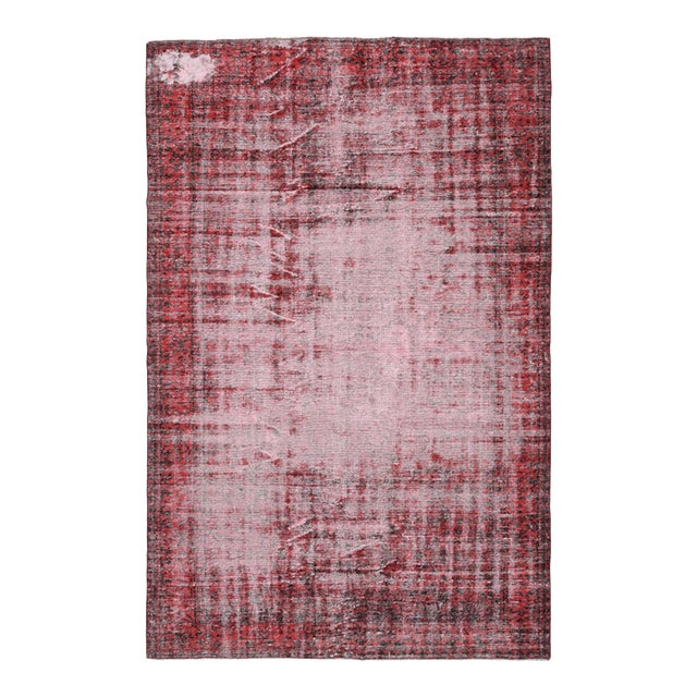 1970s Vintage Turkish Oushak Handmade Wool Cotton Red Area Rug For Sale