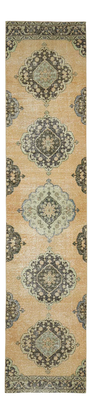 Vintage Turkish Oushak Handmade Wool Runner