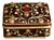 Vintage Two's Company Jeweled Enamel Trinket Box Burgundy Red Victorian Ornate For Sale