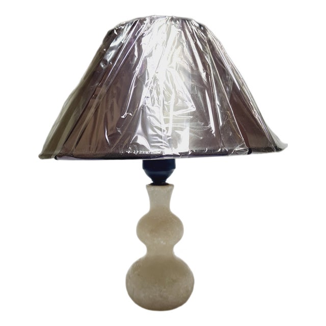 Art Deco Alabaster Bedside Lamp, Belgium, 1950s For Sale