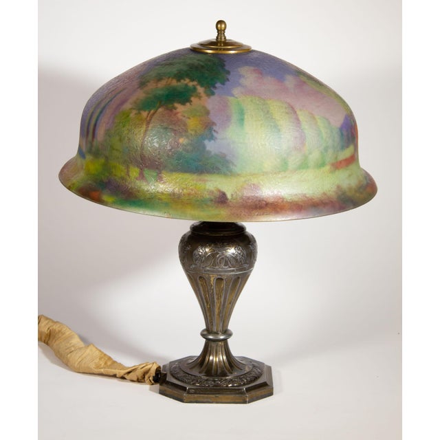 Pairpoint Reverse HandPainted Glass Table Lamp Chairish