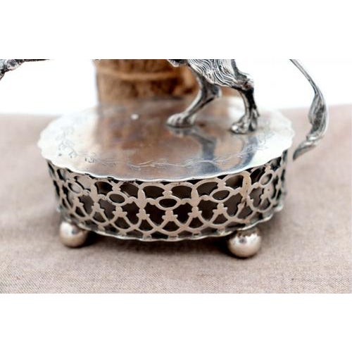 Silver Toothpick Holder with Lion For Sale - Image 3 of 8