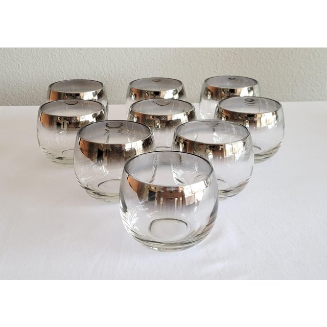 Dorothy Thorpe 1960s Mid-Century Modern Dorothy Thorpe Style Roly Poly Punch Bowl & Glasses - Set of 10 For Sale - Image 4 of 7