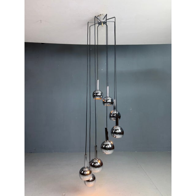 Vintage Cascade Pendant Light in Chrome from Wortmann & Filz, 1970s For Sale - Image 17 of 17
