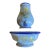 1990s Authentic 2 Piece Henriot Quimper French Faience Wall Fountain/Lavabo For Sale