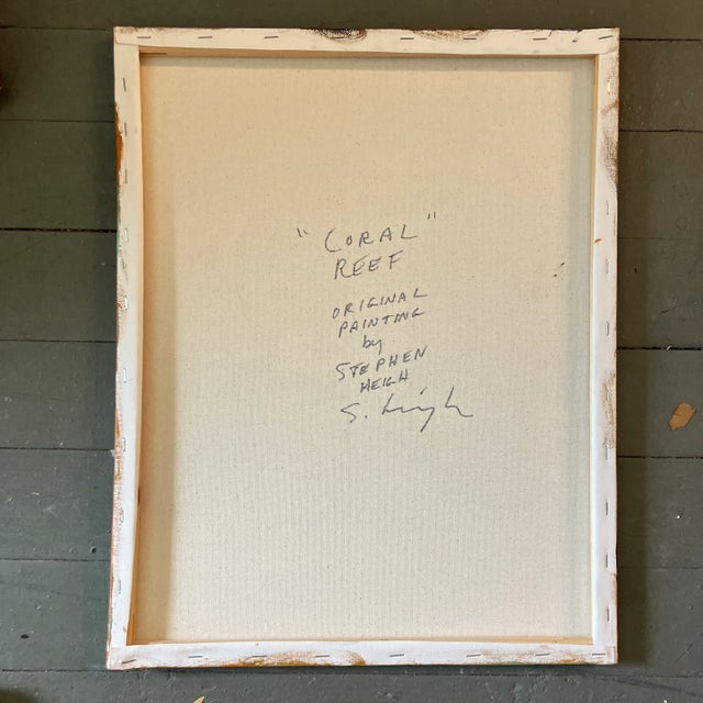 Contemporary Original Stephen Heigh Abstract Painting “Coral Reef” Signed For Sale - Image 4 of 5