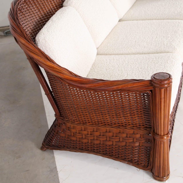 Rattan Living Room Set, 1970s, Set of 3 For Sale - Image 17 of 18