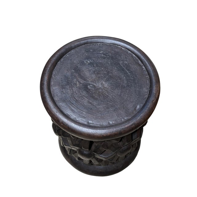 Wood Vintage Lg Tribal Nobility Bamileke Spider Stool/Table Cameroon 19.5" H For Sale - Image 7 of 10
