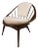 Danish Mid-Century Modern "Hoop" / "Peacock" Chair in Walnut & White Bouclé by Ib Kofod-Larsen for Selig, Denmark, Circa 1960s For Sale