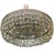 Elegant Italian 1960s crystal and brass chandelier, featuring a rounded basket form richly decorated with multiple tiers...