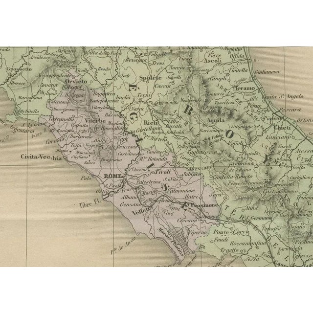 Black Antique Map of Italy by Andriveau-Goujon, 1861 For Sale - Image 8 of 10