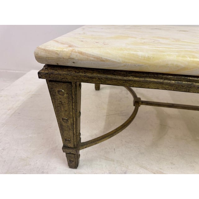 Mid-Century Modern French Gilded Iron and Onyx Coffee Table, 1960s For Sale - Image 18 of 18