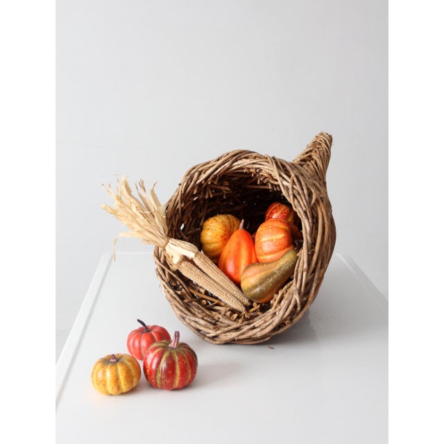 Vintage Woven Cornucopia Basket For Sale - Image 14 of 14