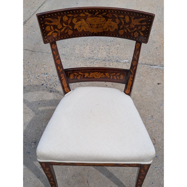 19th Century Victorian Accent Chair With Floral Marquetry Inlay For Sale - Image 9 of 11