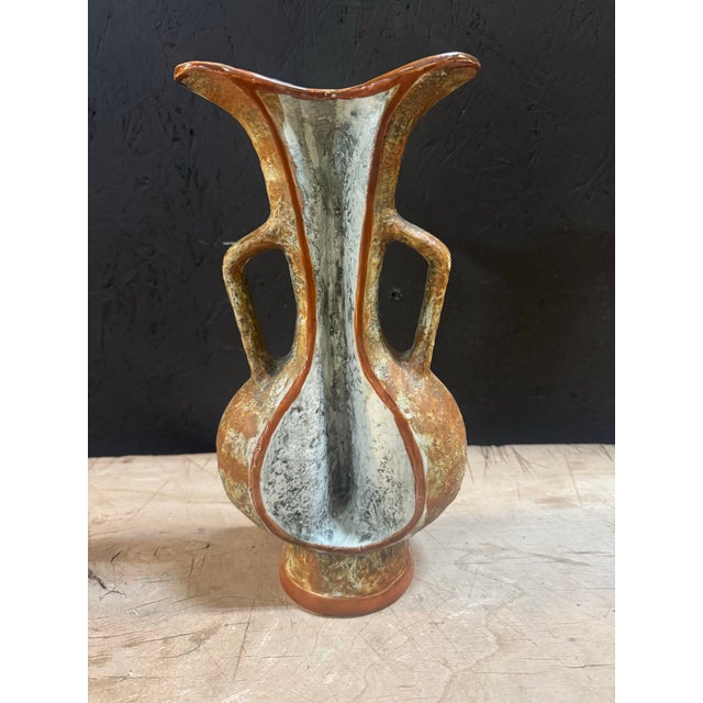 1960s Flli Marchi Double Handle Vessel Vase For Sale - Image 4 of 8