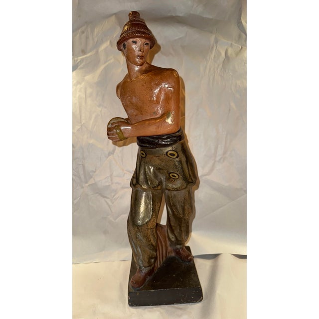Ceramic Mid Century Male Performer Ceramic Sculpture For Sale - Image 7 of 9