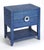 2020s Amelle 24 in. W Rectangular Raffia 2 Drawer Nightstand with Lower Open Shelf, Blue Raffia For Sale - Image 5 of 6
