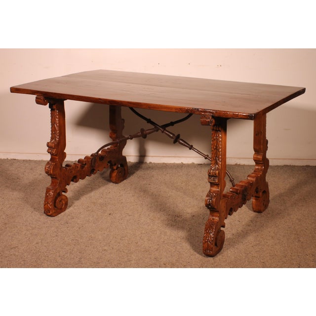 17th Century Spanish Renaissance Table in Light Walnut For Sale - Image 14 of 14