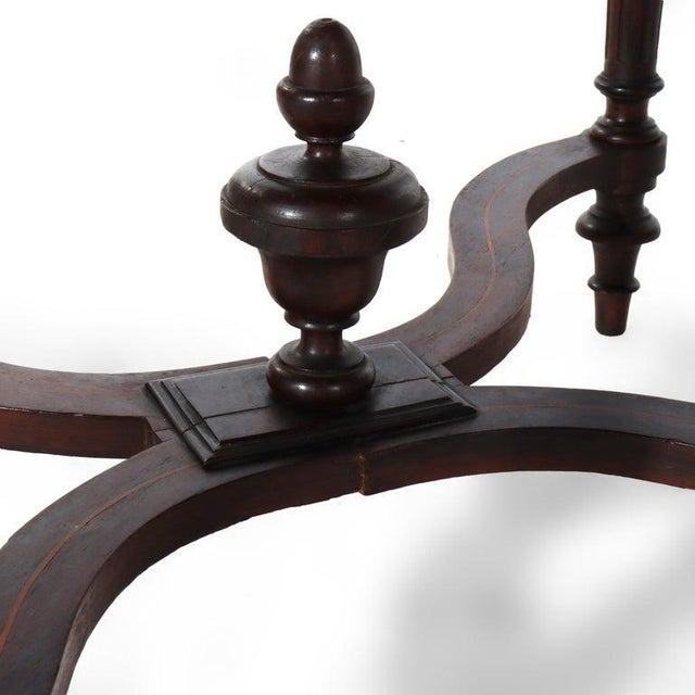 Antique Louis XVI Rosewood, Marquetry & Inlaid Table With Drawer C1880 For Sale - Image 9 of 9