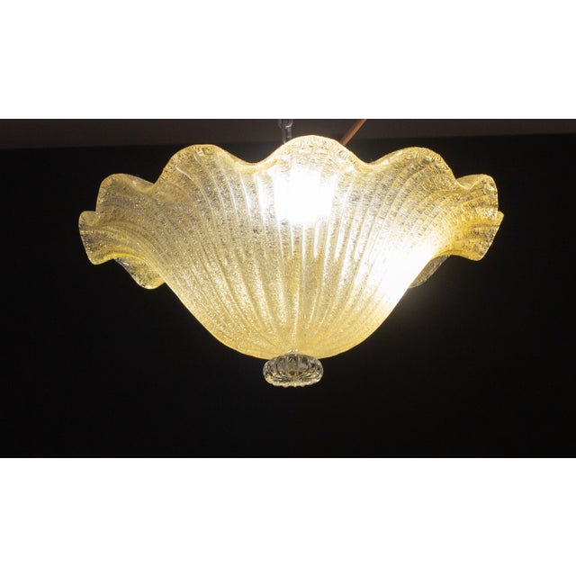 1970s Murano Gold Ceiling Light Flower by Barovier & Toso, 1970 For Sale - Image 5 of 11