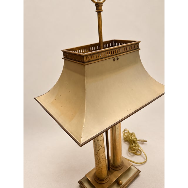 1980s Vintage Brass Bouillotte Table Lamp For Sale - Image 5 of 9