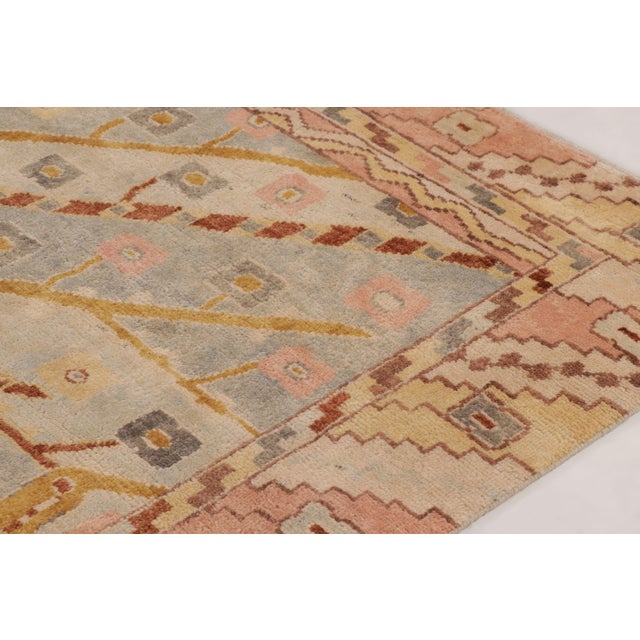 Rug & Kilim Contemporary Scandinavian Style Floral Wool Rug in Beige by Rug & Kilim, India For Sale - Image 4 of 10
