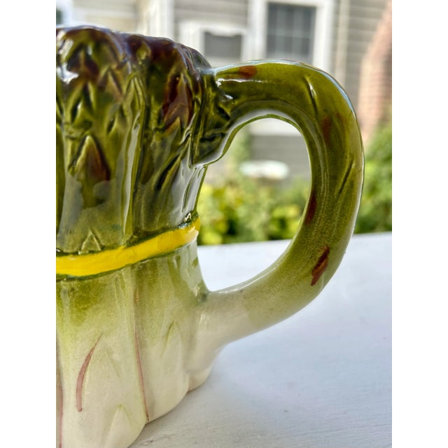 Mancer Italian Majolica Asparagus Pitcher For Sale - Image 9 of 11