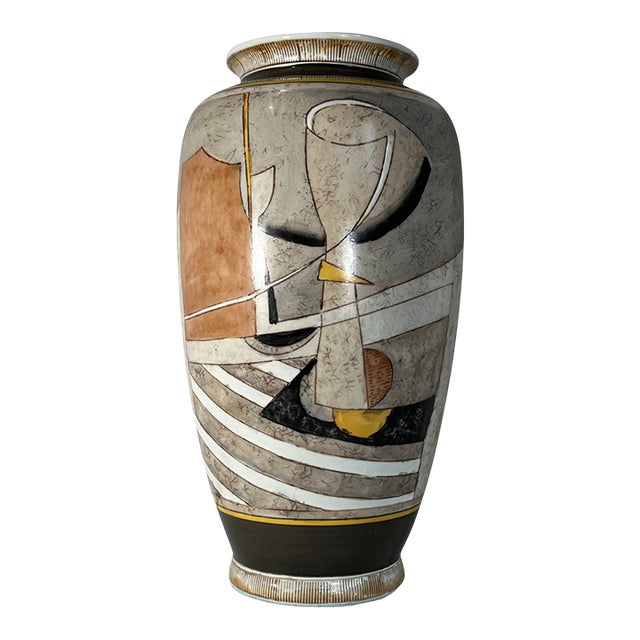 Vintage Picasso Cubist Style Ceramic Vase For Sale