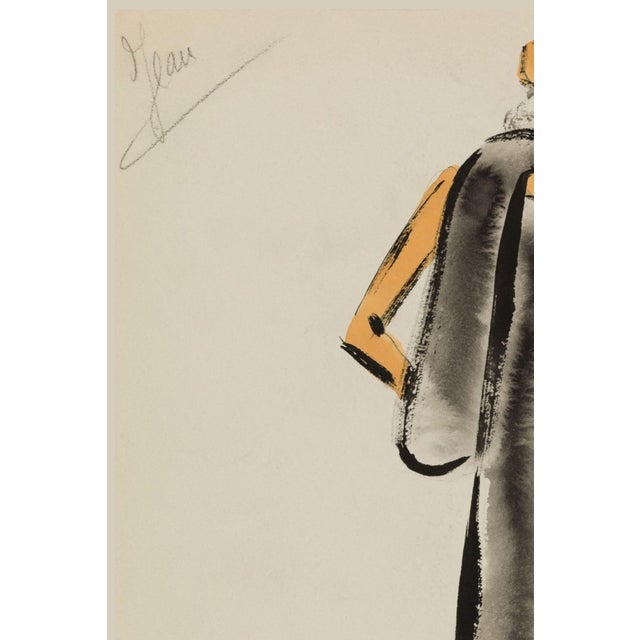 Not Yet Made - Made To Order Vintage French Fashion Art Print – Golden Yellow Coat Illustration, 12" X 16" For Sale - Image 5 of 9