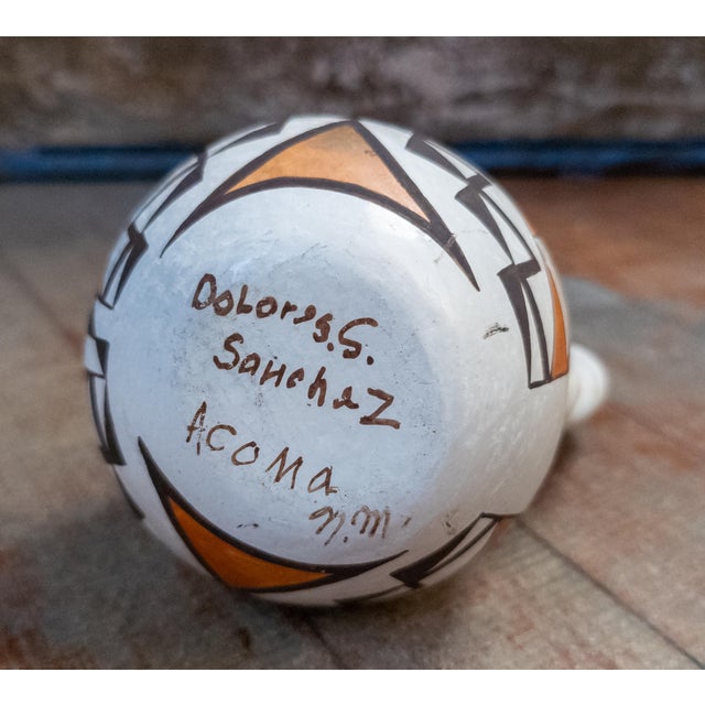 Ceramic Mid-Century Native American Indian Acoma Pottery Vase by Dolores Sanchez For Sale - Image 7 of 8