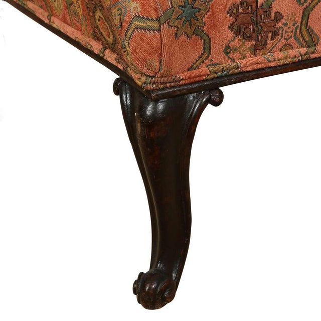 Traditional Tufted George III Mahogany Ottoman For Sale - Image 3 of 4